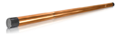 GE pulser housing assembly: long polished bronze cylindrical housing with dark end caps