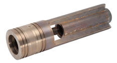 Large muleshoe assembly 6-1/2 inch: bronze housing with machined window, internal shaft, and finned stabilizer section