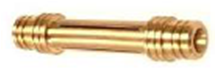Membrain support compensator housing: brass shaft with threaded end sections and smooth central section