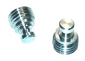 Oil fill plug: two threaded metal sealing plugs with smooth neck and flat heads